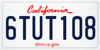 CA license plate 6TUT108