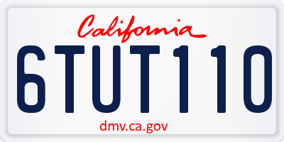CA license plate 6TUT110