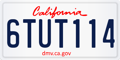 CA license plate 6TUT114