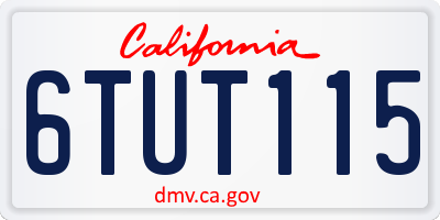 CA license plate 6TUT115
