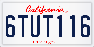 CA license plate 6TUT116