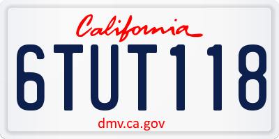CA license plate 6TUT118