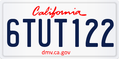 CA license plate 6TUT122
