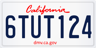 CA license plate 6TUT124