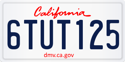 CA license plate 6TUT125