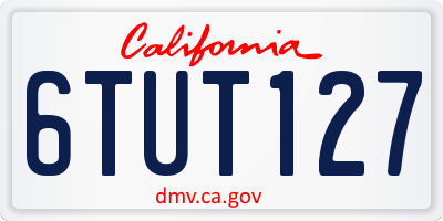 CA license plate 6TUT127
