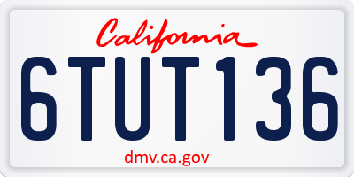 CA license plate 6TUT136