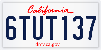 CA license plate 6TUT137