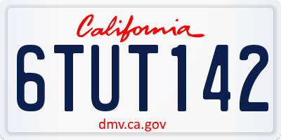 CA license plate 6TUT142