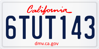 CA license plate 6TUT143