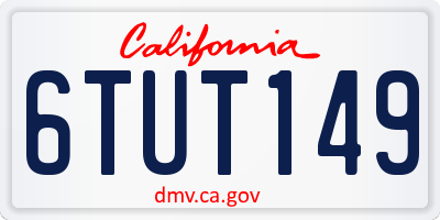 CA license plate 6TUT149