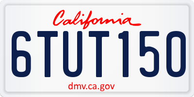 CA license plate 6TUT150
