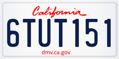 CA license plate 6TUT151