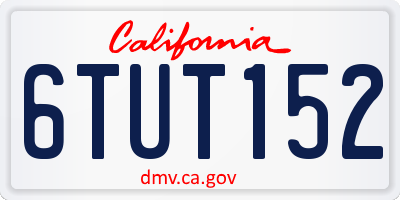 CA license plate 6TUT152
