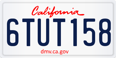 CA license plate 6TUT158