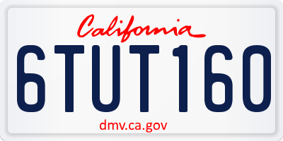 CA license plate 6TUT160