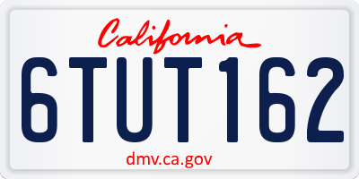 CA license plate 6TUT162