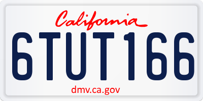 CA license plate 6TUT166