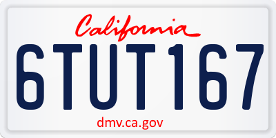 CA license plate 6TUT167