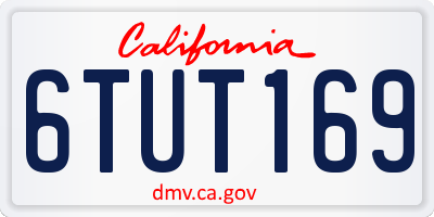 CA license plate 6TUT169