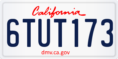 CA license plate 6TUT173