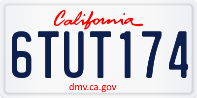 CA license plate 6TUT174