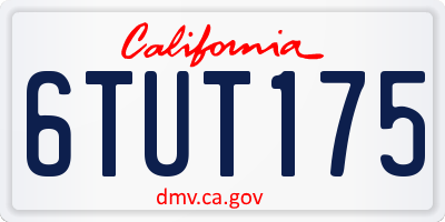 CA license plate 6TUT175