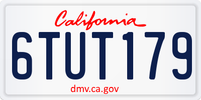 CA license plate 6TUT179