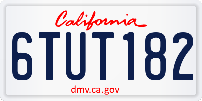 CA license plate 6TUT182