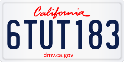 CA license plate 6TUT183