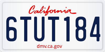 CA license plate 6TUT184