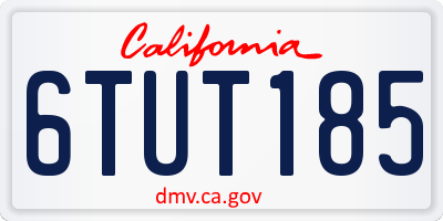 CA license plate 6TUT185