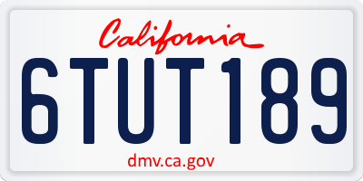 CA license plate 6TUT189