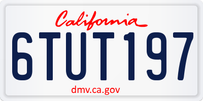 CA license plate 6TUT197