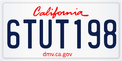 CA license plate 6TUT198