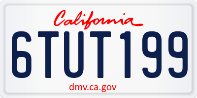 CA license plate 6TUT199