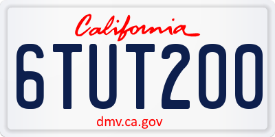 CA license plate 6TUT200