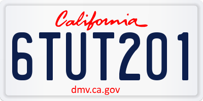 CA license plate 6TUT201