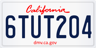 CA license plate 6TUT204