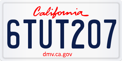 CA license plate 6TUT207
