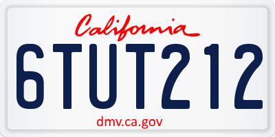 CA license plate 6TUT212
