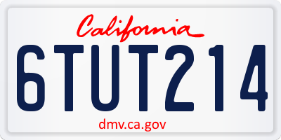 CA license plate 6TUT214