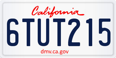 CA license plate 6TUT215