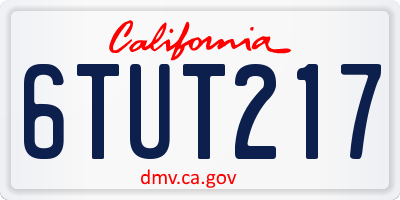CA license plate 6TUT217
