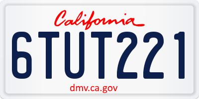 CA license plate 6TUT221