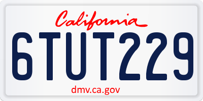 CA license plate 6TUT229