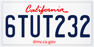 CA license plate 6TUT232