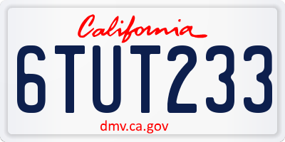 CA license plate 6TUT233