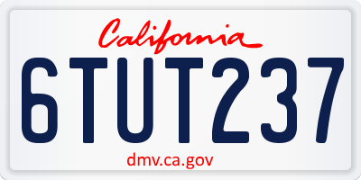 CA license plate 6TUT237