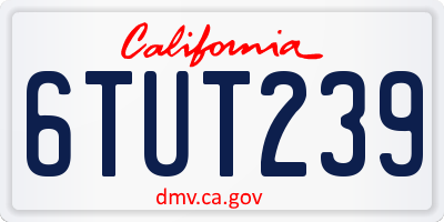 CA license plate 6TUT239